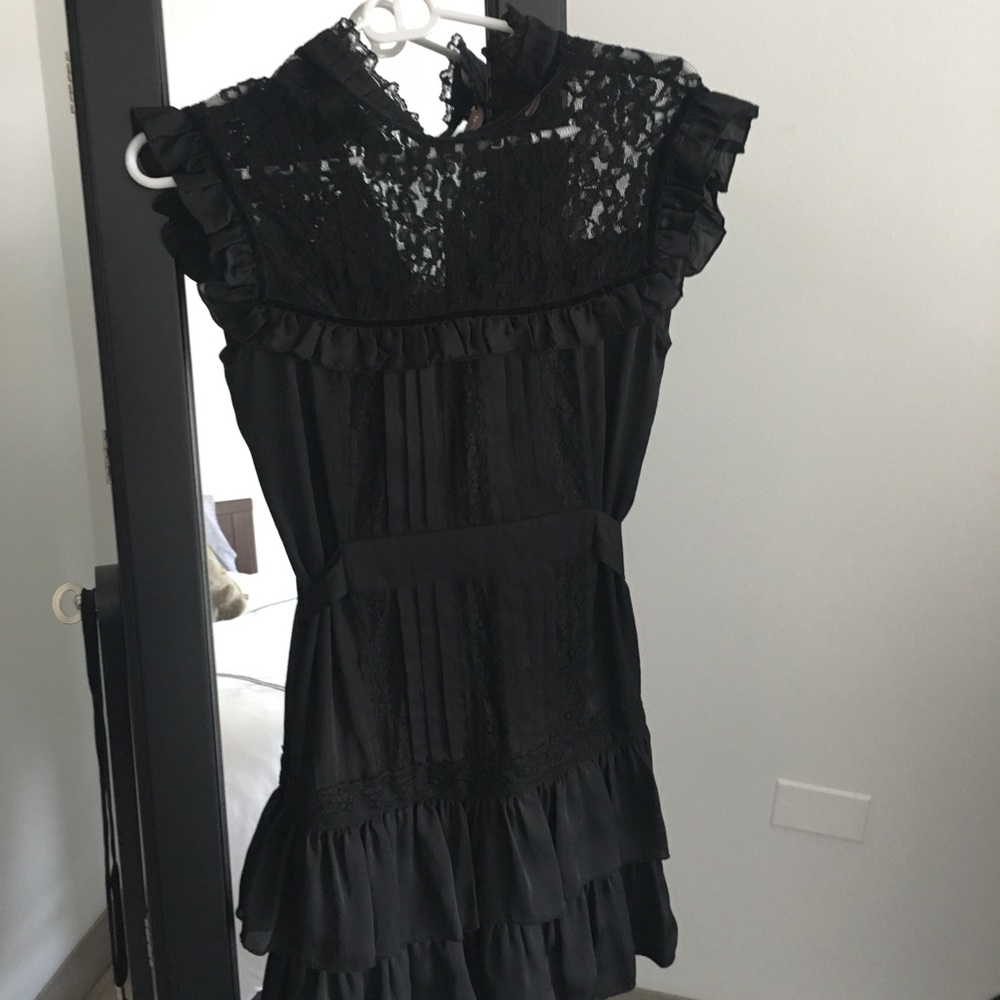 Black lace TopShop dress